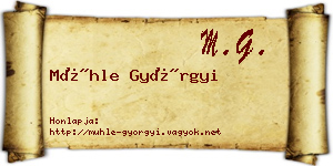 Mühle Györgyi névjegykártya